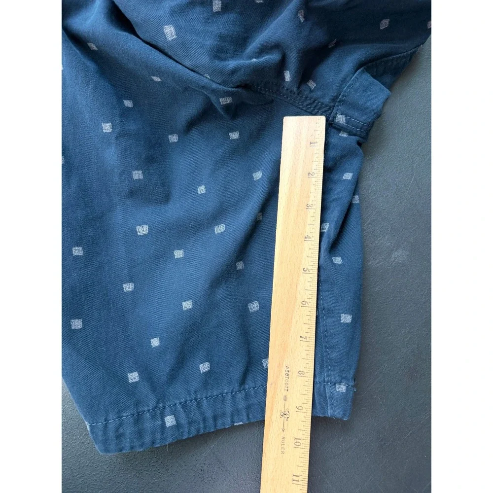 Abercrombie & Fitch Mens Navy‎ Blue Geometric Square Print Chino Shorts Size 36